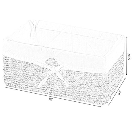 Vintiquewise Shelf Basket, Brown, Fabric: Polyester QI003084